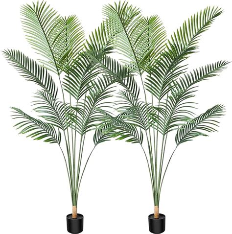 CROSOFMI Artificial Areca Palm Tree 6 Feet Fake Tropical Palm Plant