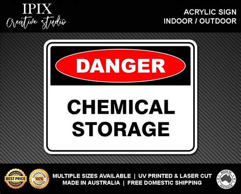 CHEMICAL STORAGE - DANGER - ACRYLIC SIGN | HEALTH & SAFETY