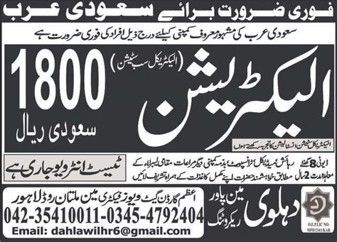 Electrician Jobs In Saudi Arabia For Pakistani 2024 Salary