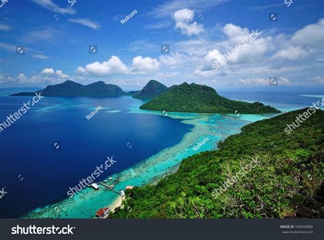 Scenic View Tun Sakaran Marine Park Tropical Island In Semporna Sabah