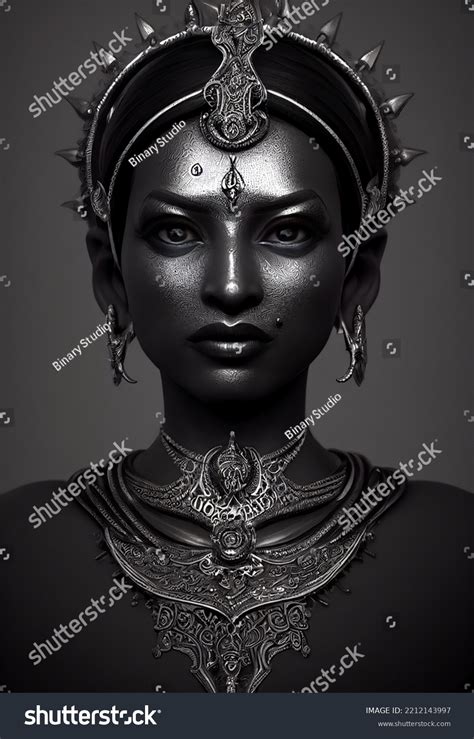 Goddess Kali Lakshmi Isis Beautiful Portrait Stock Illustration