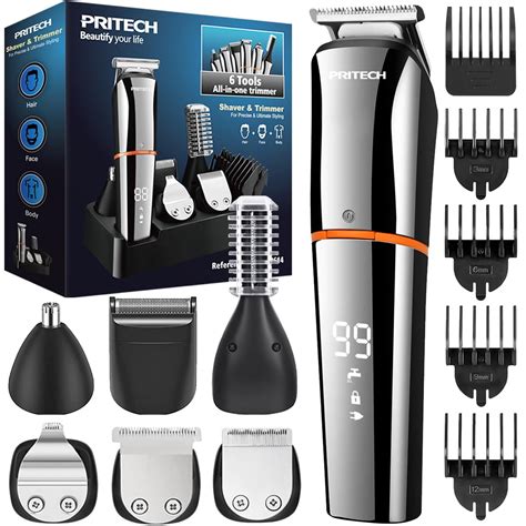 Beard Trimmer,6 In 1 Kit Electric Hair Clipper,Cordless Nose Trimmer ...