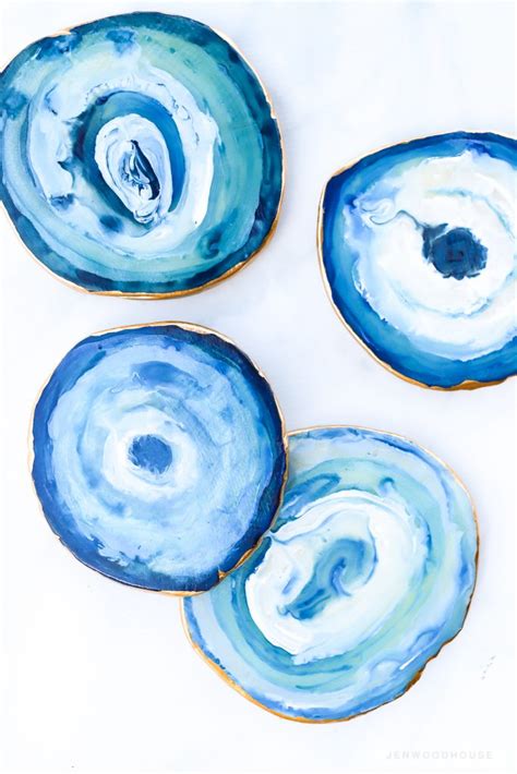 How To Make Faux DIY Agate Coasters With Polymer Clay and Acrylic Paint