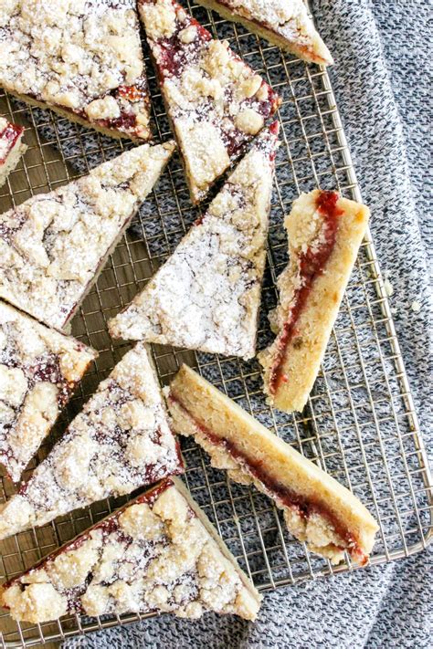 Jam Shortbread Bars Dough Eyed