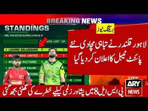 Lahore Qalandar Vs Islamabad United Match PSL 8 New Point Table