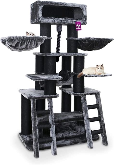 Petrebels Arbre Chat Geant Xxl Skybox Cm Noir Pour Grands Chats