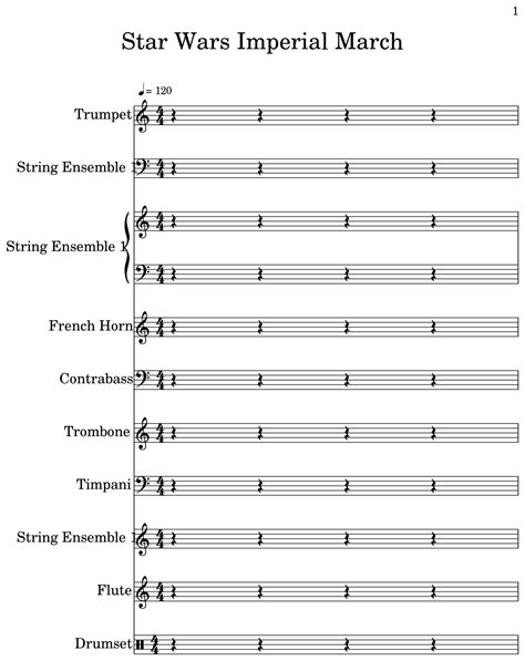 Star Wars Imperial March - Sheet music for Trumpet, Cello, String Ensemble, Brass Section ...