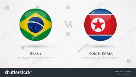 Brazil Vs North Korea Country Flags Stock Vector (Royalty Free ...