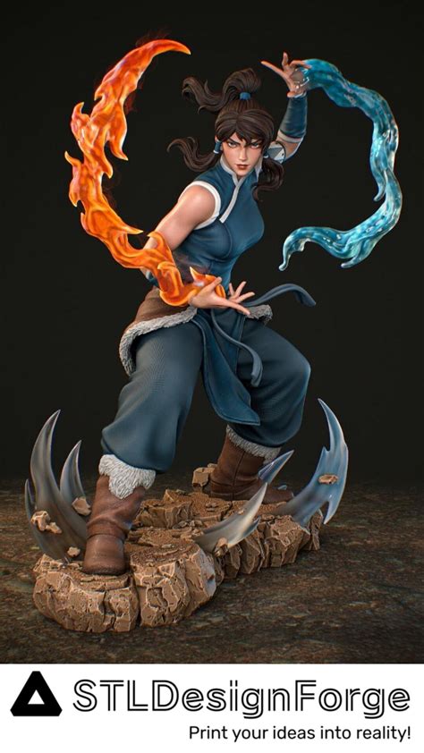 Korra Sfw Model Stl Anime Girl STL File Cute Girl STL Game Fan Art STL