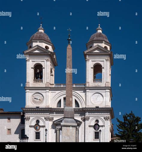 Rome Italy September 07 2023 View Of Trinità Dei Monti Church And