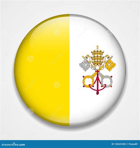 Flag of Vatican City, Holy See. Round Glossy Badge Stock Vector ...