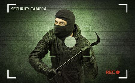 Caught burglar by house camera in action. | Freestock photos