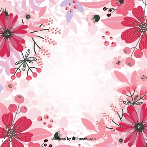 Fondo Floral De Color Rosa Vector Descargar Vectores Gratis