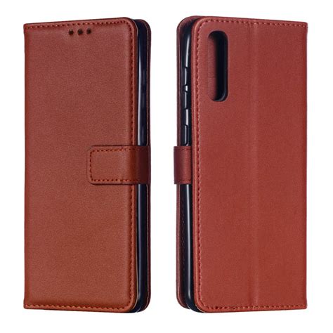 Samsung Galaxy A70 Wallet Kickstand Magnetic Leather Case Brown