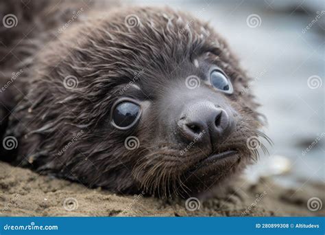 Close-up of Seal Pup S Fluffy Fur and Curious Eyes Stock Photo - Image ...