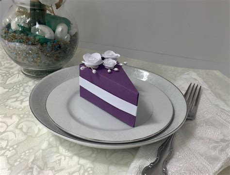 Small Wedding Favor Boxes Paper Cake Slice Box Set Of 12 Etsy