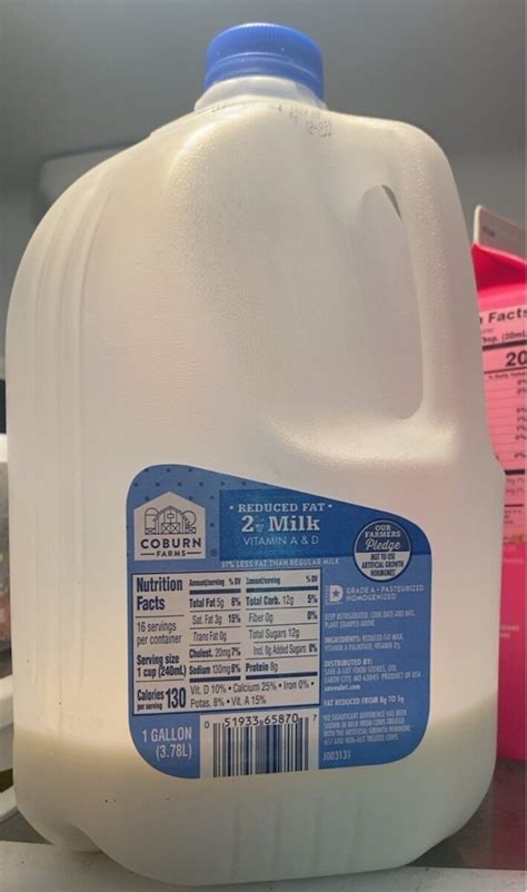 1 Gallon Whole Milk Nutrition Facts