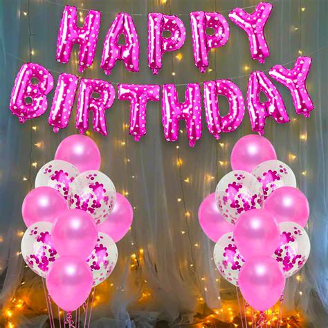 Buy Party Propz Pink Birthday Decoration Balloons Set 14Pcs Combo Kit