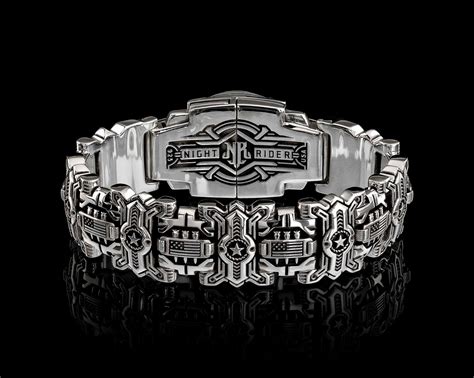 Sheepdog Interlock Link Bracelet | Big Silver Skull Bracelet ...