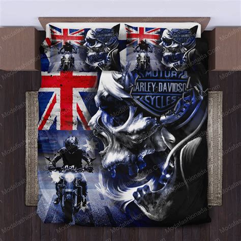 Buy Biker Skull Skeleton Motorcycle Harley Davidson Bedding Sets Bed