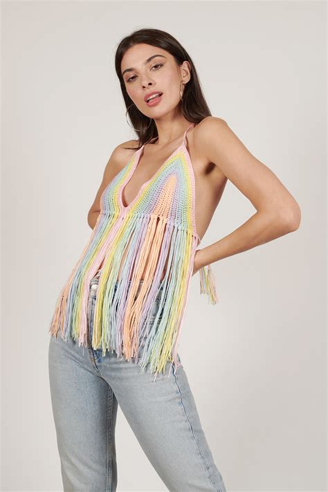 Purity Ring Crochet Halter Top in Multi - $27 | Tobi US