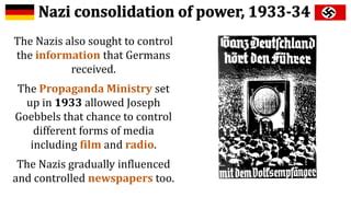 Consolidation of Nazi Power - gleichschaltung of fronts and party ...