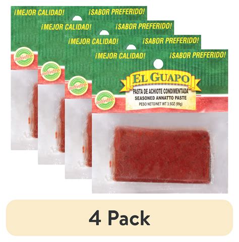 4 Pack El Guapo Seasoned Annatto Paste Pasta De Achiote Condimentada