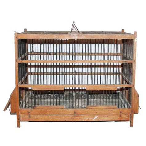 ANCIENNE CAGE À oiseaux en bois barreaux en métal EUR 49 00 PicClick FR