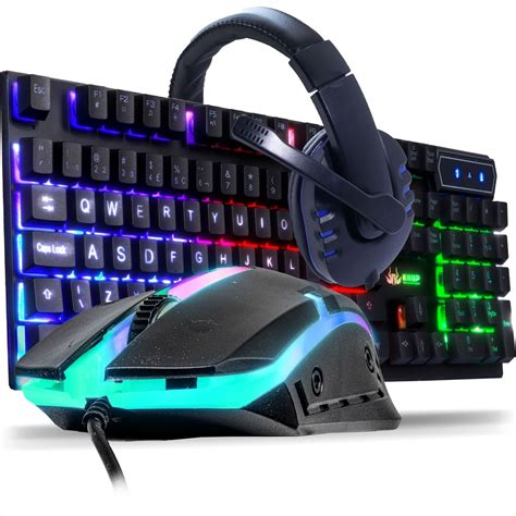 Kit Teclado Semi Mec Nico Anti Ghosting E Mouse Gamer Ilumina O