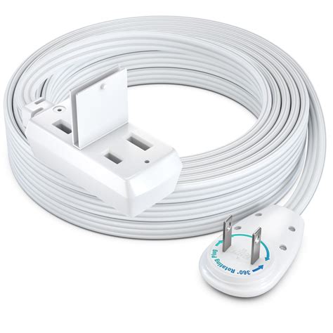 Maximm Cable 15ft 360° Rotating Flat Plug Extension Cordwire 16 Awg