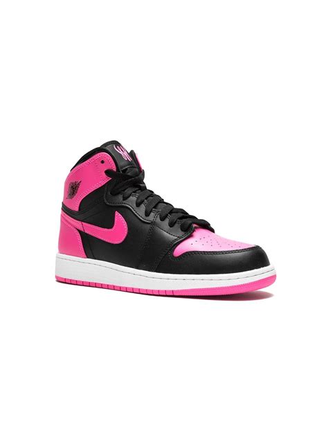 Jordan Kids' Air 1 Retro High Sneakers In Hyper Pink/black-white | ModeSens