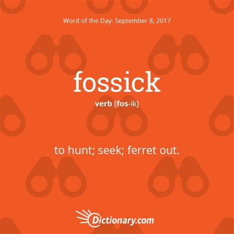 Fossick: Definition, Pronunciation, Etymology