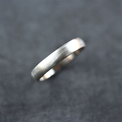 White Gold Men's Wedding Band Brushed Men's or Unisex - Etsy