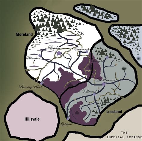 My first attempt at a DnD(E3.5) world map for the campaign I'm DMing ...