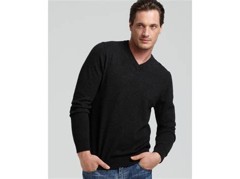 Bloomingdale S The Mens Store At V Neck Cashmere Sweater In Gray For