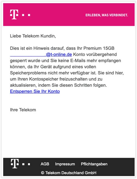 T Online Phishing E Mail Warnung Ist Betrug