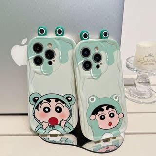 Funny Crayon Shin Chan 3D Frog Eyes Ear Casing For IPhone 15 14 Plus 13