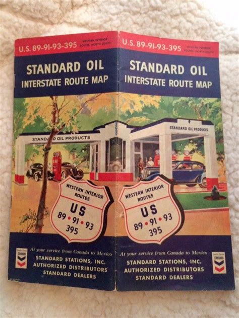 1941 Gas Station Map Standard Oil Vintage Advertising Old Mid - Etsy