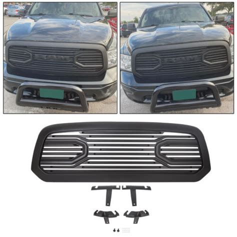 For 2013 18 Dodge Ram 1500 Front Upper Bumper Grille Big Horn Style Matte Black 8011529902579 Ebay