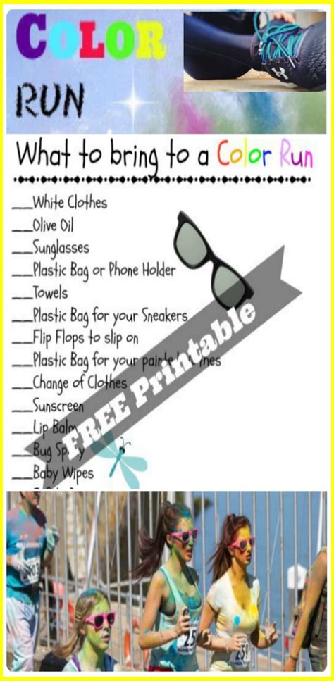 What To Bring To A Color Run Free Printable Real Advice Gal Color