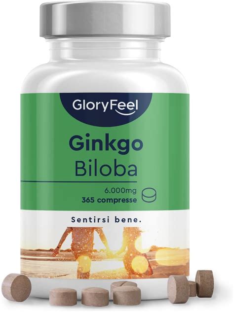 Ginkgo Biloba 6000mg Estratto 50 1 365 Compresse Ginko Biloba Con 24