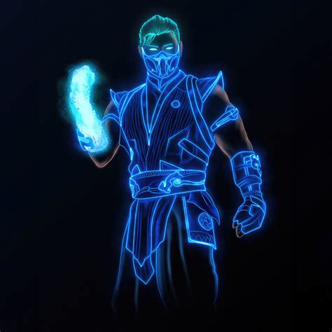 2932x2932 Sub Zero Mortal Kombat Neon 5k Ipad Pro Retina Display Hd 4k