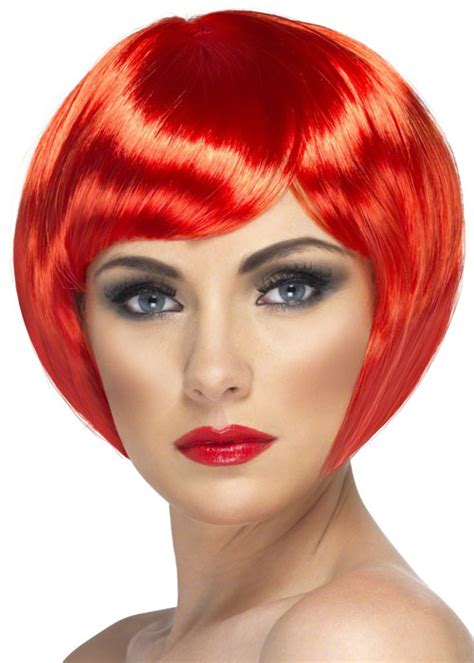 Ladies Bright Red Bob Style Babe Wig