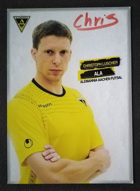 Christoph Luscher Alemannia Aachen Futsal Autogrammkarte