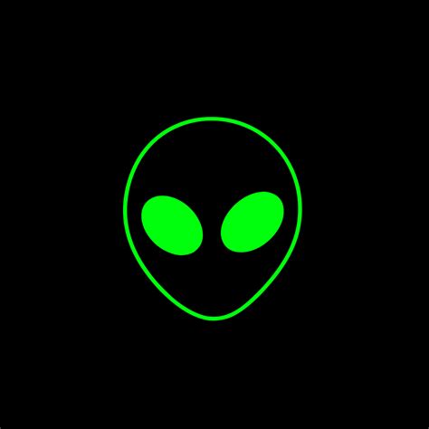 Bright Neon Green Alien Head On Black Art Print By PodArtist Iphone