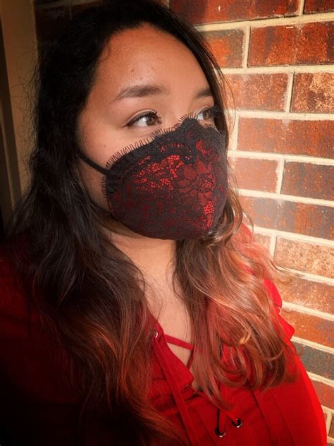 Chantilly Lace Face Mask Black And Red Lace Face Mask Lace Etsy Ireland