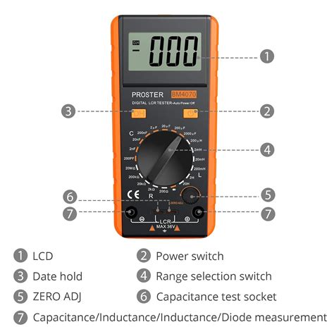 Buy Proster LCR Meter LCR Multimeter Tester For Capacitance Resistance