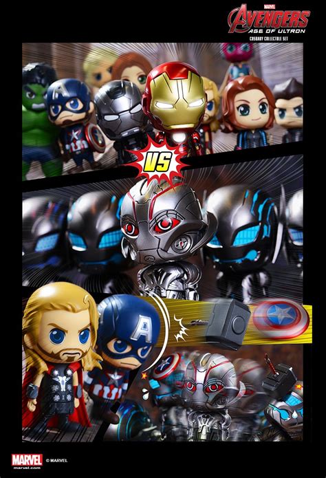 Set Of 7 Figurines Hot Toys Cosbaby Avengers Age Of Ultron Series 2 Tv