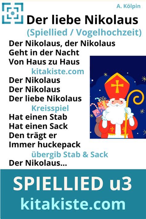 Der Liebe Nikolaus Noten Kita Kiste