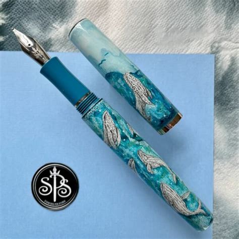 Currently Available Whales Hand Painted Fountain Pen Stanford Pen